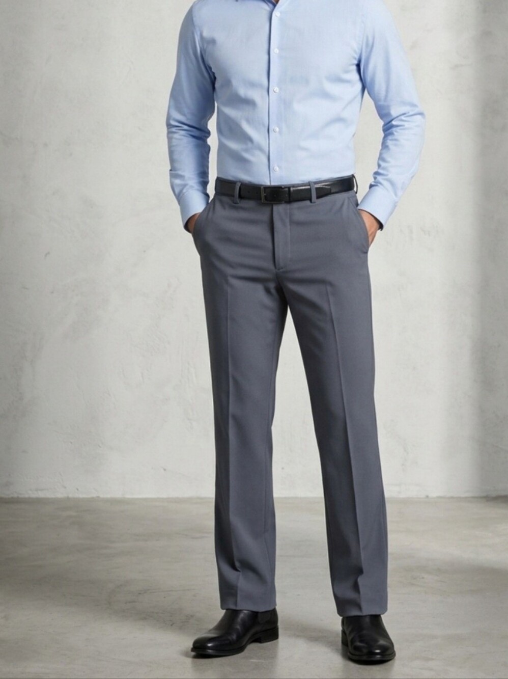 Chaps Performance Forman Pants Mens 40x30 Classic Fit Stretch Grey Casual Preppy